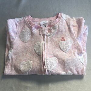 GAP - Pink Heart Footed Onesie sleeper